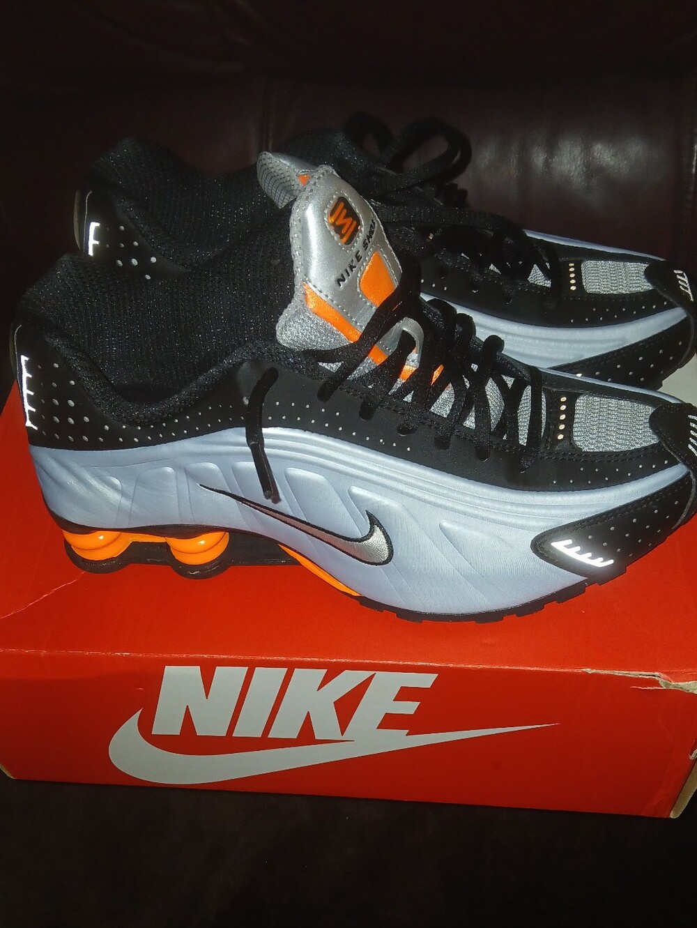 Nike Womens Gray and Orange Athletic Shoes